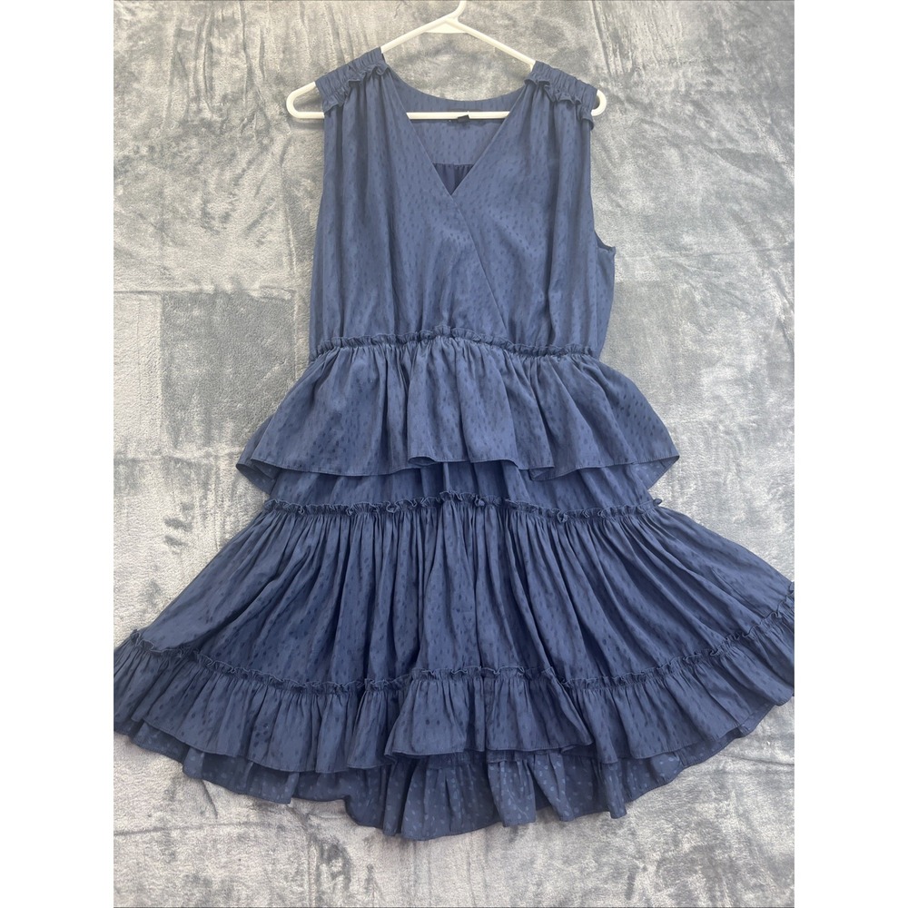 Current Air Los Angeles Navy Sz M Romantic Ruffles Dark Cottagecore Prom Dance